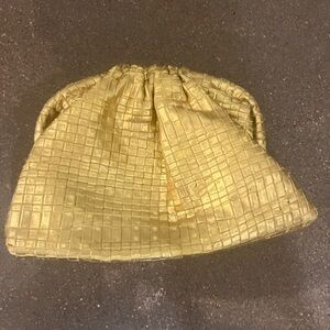 Maria La Rosa Laminated Game Clutch Gold